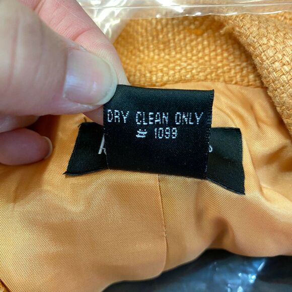 Vintage Rafaella 100% Silk Oversized Peach Tweed Career Work Blazer sz 8 - Picture 5 of 5